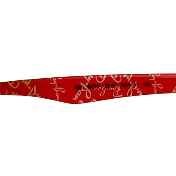 Retro Ray-Ban RB 5228 Black Wingtip Red Letter RX Eyeglass Frames w/Case - Picture 7 of 8